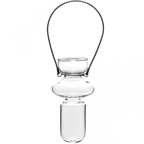 Artículo Mini jarrones de cristal jarrón colgante soporte de metal decoración de cristal H10.5cm 4pcs