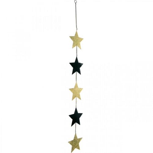 Floristik24 Adorno navideño estrella colgante oro negro 5 estrellas 78cm