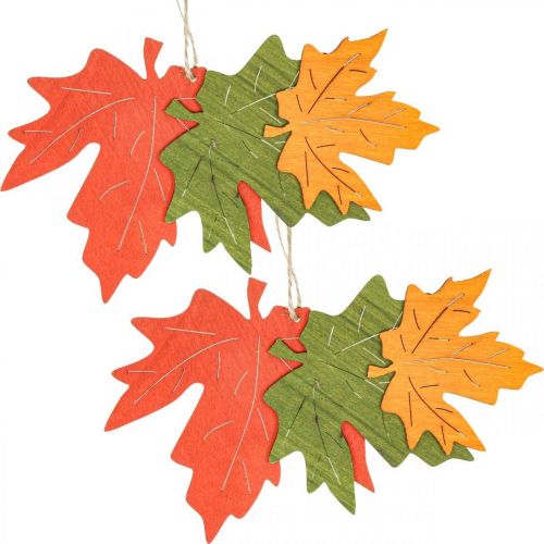 Artículo Colgante deco de otoño hojas de madera hoja de arce 22cm 4pcs