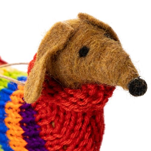 Adorno decorativo de perro salchicha para árbol de Navidad, 16 cm, 2 piezas | Floristik24.es