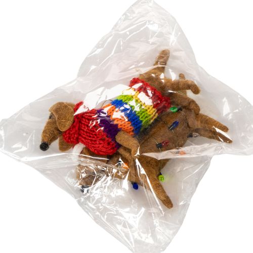 Adorno decorativo de perro salchicha para árbol de Navidad, 16 cm, 2 piezas | Floristik24.es