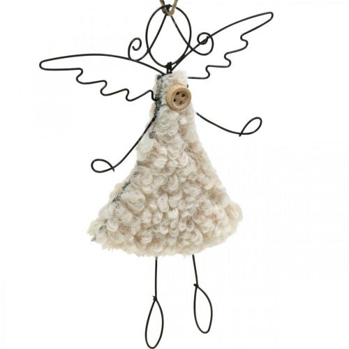 Floristik24 Ángel colgante ángel navideño negro, crema 13,5cm 4uds