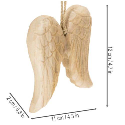 Colgante de madera con forma de ala de ángel para decoración colgante, 12 cm. | Floristik24.es