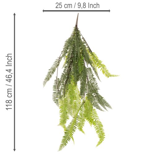 Helecho artificial, rama decorativa de helecho para pegar y colgar, 118 cm. | Floristik24.es
