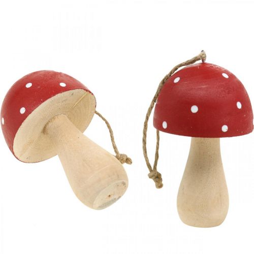 Floristik24 Setas decorativas de agárico de mosca setas de madera para colgar H8.5cm 6pcs