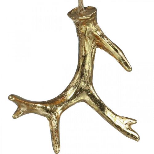 Floristik24 Colgante navideño decoración astas decoraciones para árboles oro 7,5 cm 6 piezas