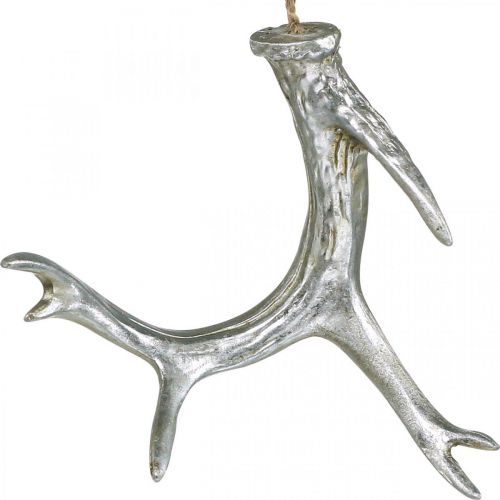 Floristik24 Colgante navideño decoración astas Adviento plata 15cm 4 piezas