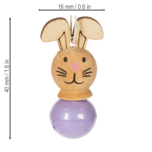 Artículo Colgantes de madera con forma de conejito de Pascua para decorar el árbol de primavera y Pascua, 4 cm, 12 unidades