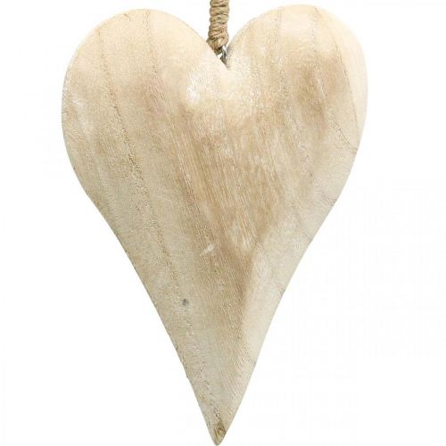 Corazón de madera, corazón decorativo para colgar, decoración de corazón H16cm 2pcs