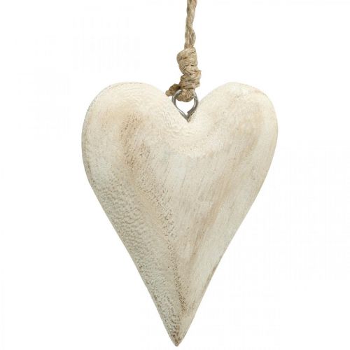 Artículo Corazón de madera, corazón decorativo para colgar, decoración de corazón H10cm 4pcs