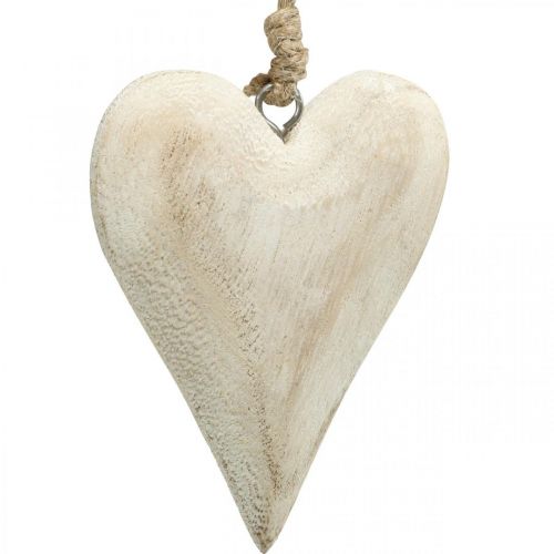 Artículo Corazón de madera, corazón decorativo para colgar, decoración de corazón H13cm 4pcs
