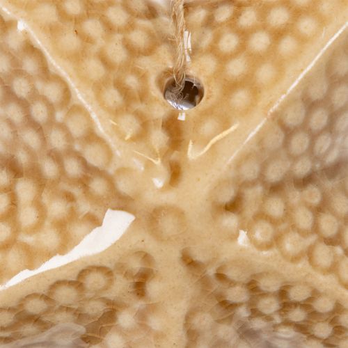 Artículo Adorno de estrella de mar de cerámica para colgar, para un toque marinero, decoración de verano para el hogar, 12 cm, 2 piezas