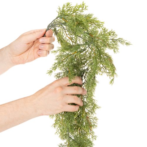 Guirnalda decorativa de ramas de coníferas para mesa y ventana, 115 cm.