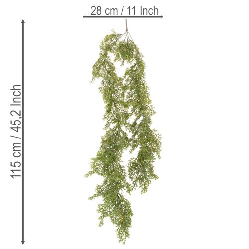 Guirnalda decorativa de ramas de coníferas para mesa y ventana, 115 cm. | Floristik24.es