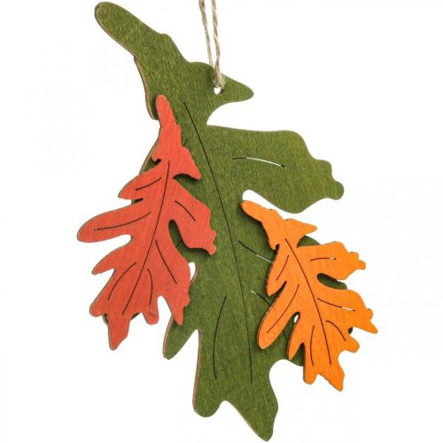 Artículo Colgante decorativo otoño hojas de madera hoja de roble 17cm 6ud