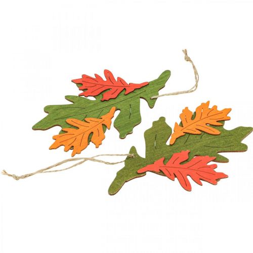 Artículo Colgante decorativo otoño hojas de madera hoja de roble 17cm 6ud