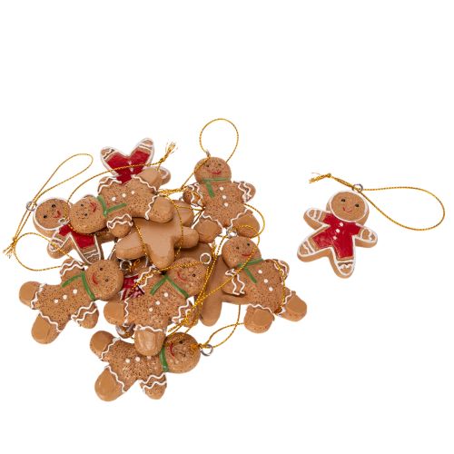 Adornos decorativos de hombrecitos de jengibre para árboles de Navidad, 6 cm, 12 unidades | Floristik24.es