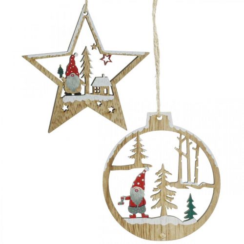 Floristik24 Colgante navideño decoraciones árbol de navidad gnomo 8/10cm 12pcs