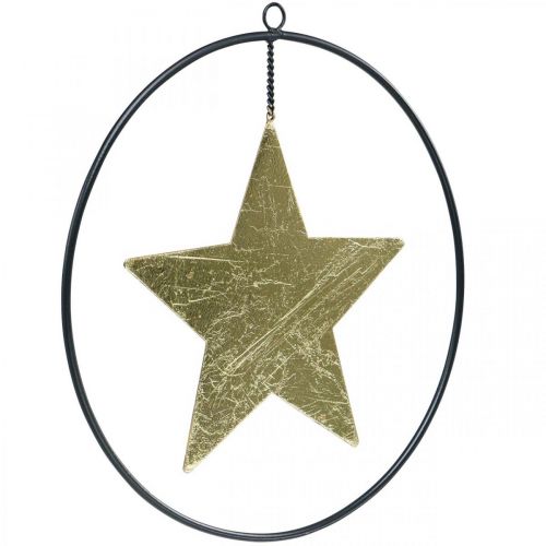 Artículo Colgante estrella decoración navideña dorado negro 12,5cm 3ud