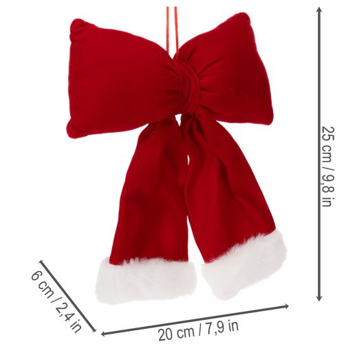 Lazo decorativo de franela con ribete de felpa para colgar, 25 cm. | Floristik24.es