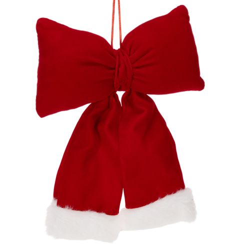 Lazo decorativo de franela con ribete de felpa para colgar, 25 cm. | Floristik24.es