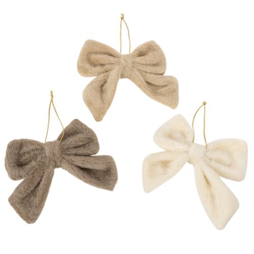 Lazo decorativo de felpa con colgador, 16 cm, 3 unidades