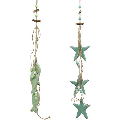 Floristik24 Colgante decorativo estrella, pez menta 47cm - 50cm 2uds