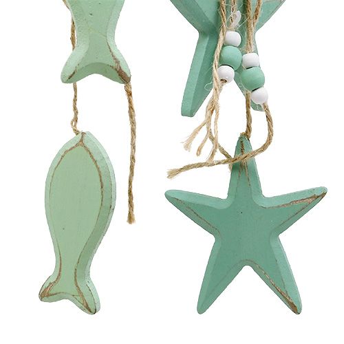 Floristik24 Colgante decorativo estrella, pez menta 47cm - 50cm 2uds