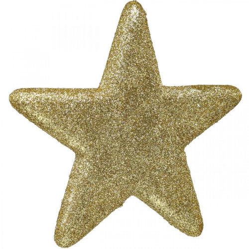 Artículo Adorno navideño estrella colgante brillo dorado 18.5cm 4pcs