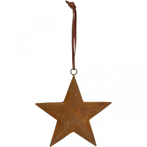 Floristik24 Colgante navideño estrella metal estrella aspecto óxido Al.13,5cm