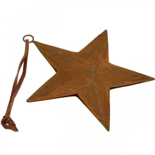 Floristik24 Colgante navideño estrella metal estrella aspecto óxido Al.13,5cm