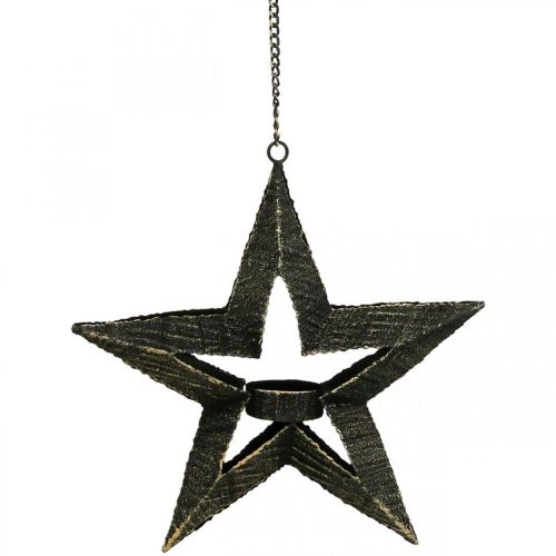 Floristik24 Portavelas de metal decoración poinsettia beige 22,5cm