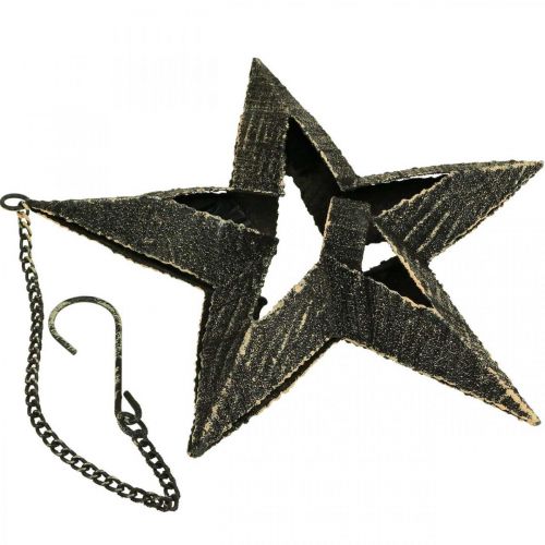 Artículo Portavelas de metal decoración poinsettia beige 22,5cm