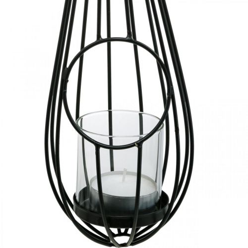 Floristik24 Farol para colgar decoracion colgante gotas negro 52cm