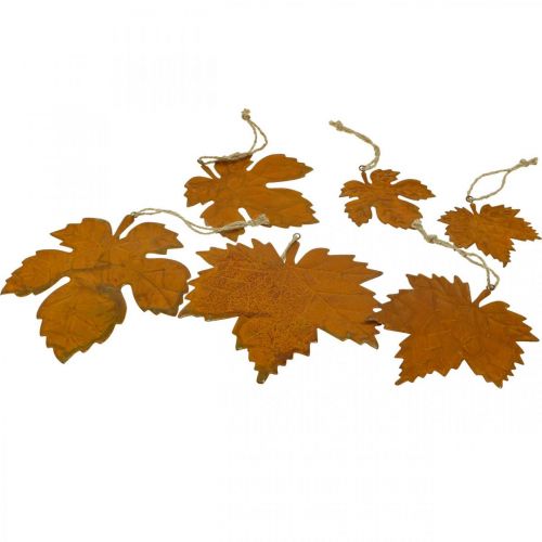 Floristik24 Hojas decorativas otoñales aspecto metal óxido hoja de arce 6 piezas