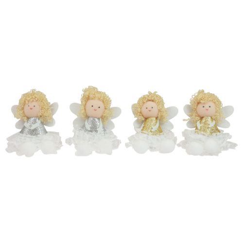 Ángel colgante decoración del árbol decoración navideña H13,5 cm 4 piezas
