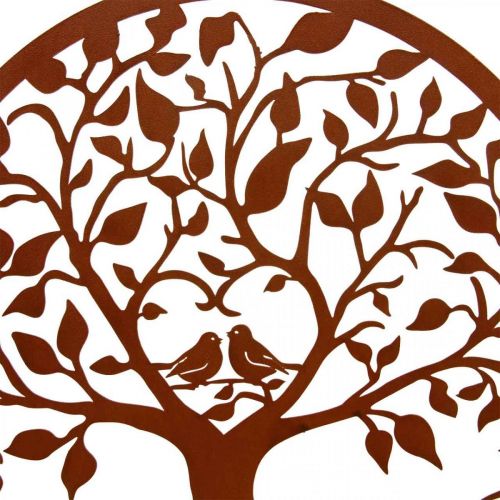 Artículo Resorte para decoración de ventana, árbol de decoración de pared de metal Ø25cm marrón 2 piezas