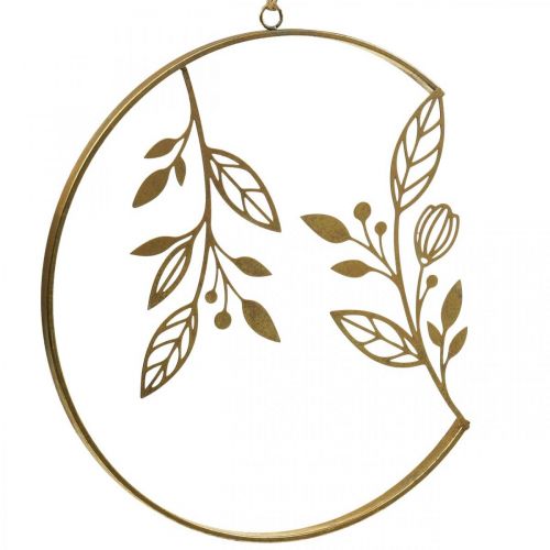 Artículo Decoración de pared decoración de metal para colgar ramas oro Ø38cm
