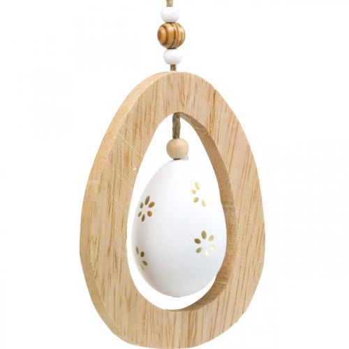 Artículo Huevo de Pascua para colgar con patrón de huevos de Pascua Decoración de Pascua H12cm 3 uds