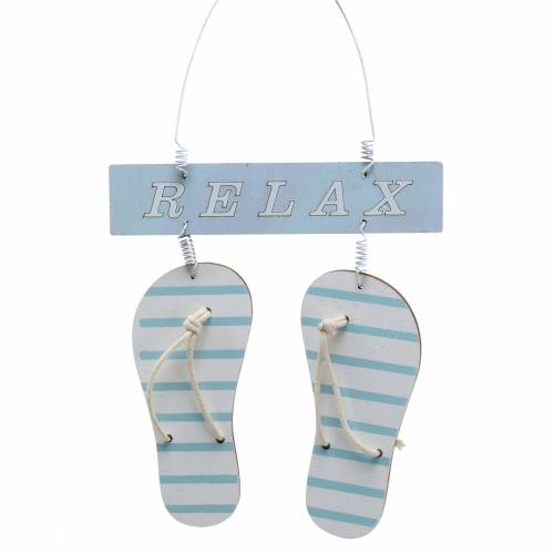 Floristik24 Chanclas para colgar Madera Azul claro 23 × 14cm 6pzs