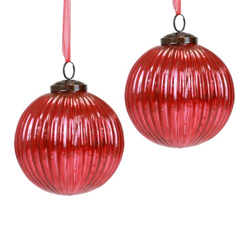 Bolas navideñas de cristal bolas de árbol de Navidad rojas Ø10cm 4ud
