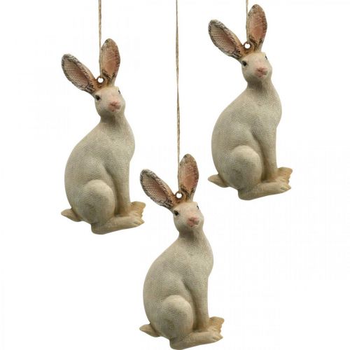 Floristik24 Figura conejito de pascua para colgar decoración pascua poliresina H9.5cm 4pcs