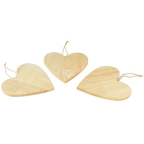 Corazones de madera para pintar perchas decorativas corazón natural 20x20cm 3ud