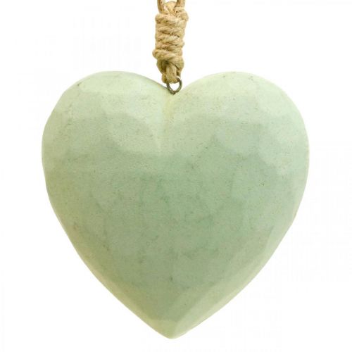 Artículo Corazón de madera colgador decorativo corazón de madera deco verde 12cm 3pcs