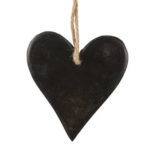 Artículo Decoración colgante corazón de pizarra corazones decorativos negro 10,5 cm 4 piezas