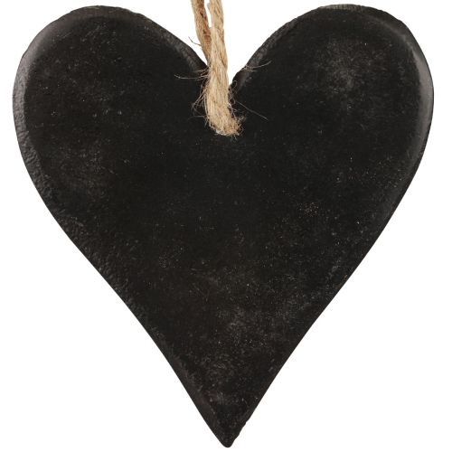 Floristik24 Decoración colgante corazón de pizarra corazones decorativos negro 10,5 cm 4 piezas