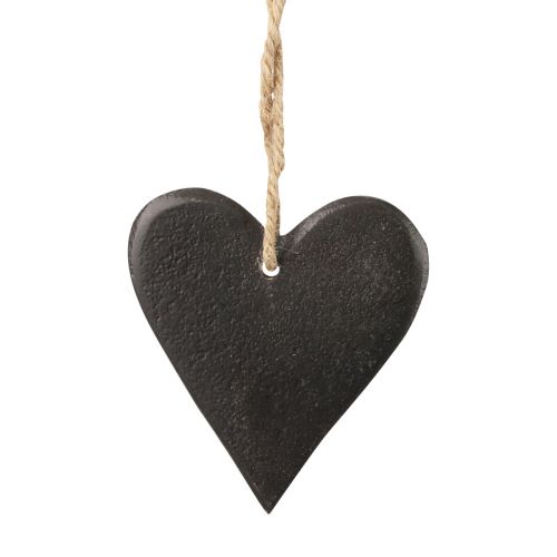 Artículo Decoración colgante corazón de pizarra corazones decorativos negro 7cm 6ud