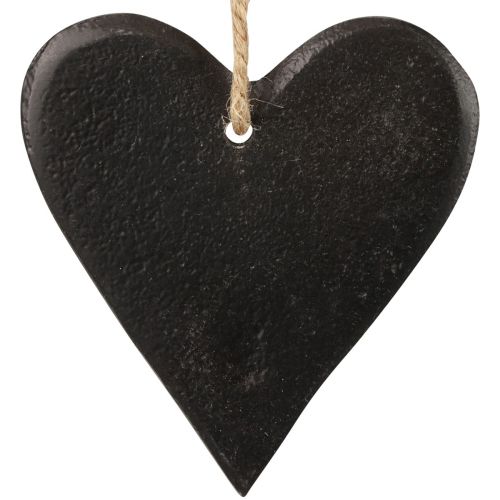 Floristik24 Decoración colgante corazón de pizarra corazones decorativos negro 7cm 6ud