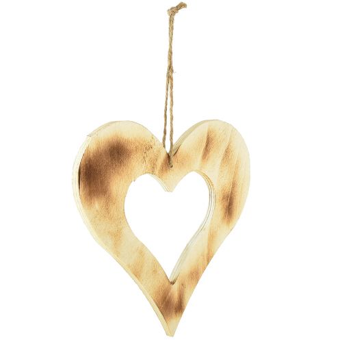 Artículo Corazones decorativos madera para colgar corazón quemado en corazón 20cm 3ud
