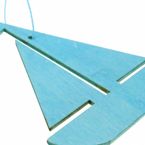 Floristik24 Decoración marítima para colgar azul claro, madera azul oscuro clasificada 8cm 12pcs